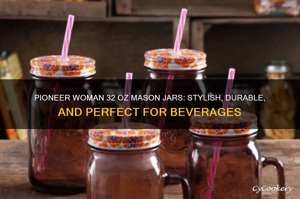 pioneer woman 32 oz drinking mason jars