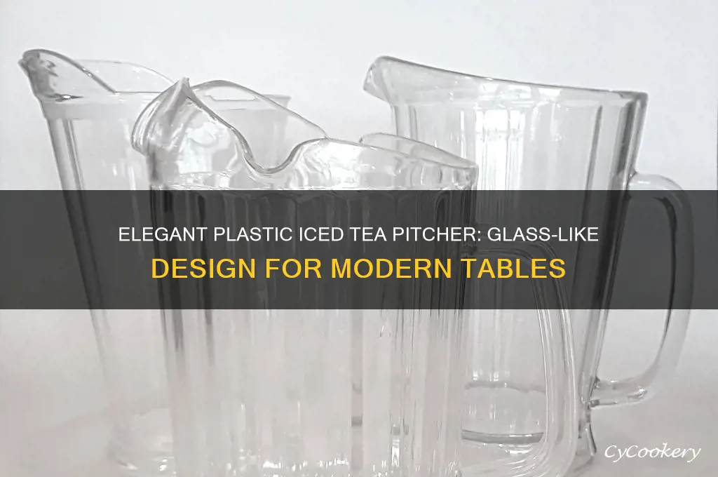 plastic iced tea pitcher that looks like glass