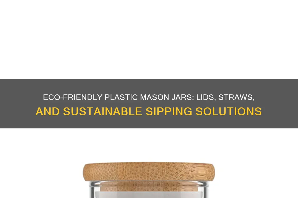 plastic mason jars with lids and straws