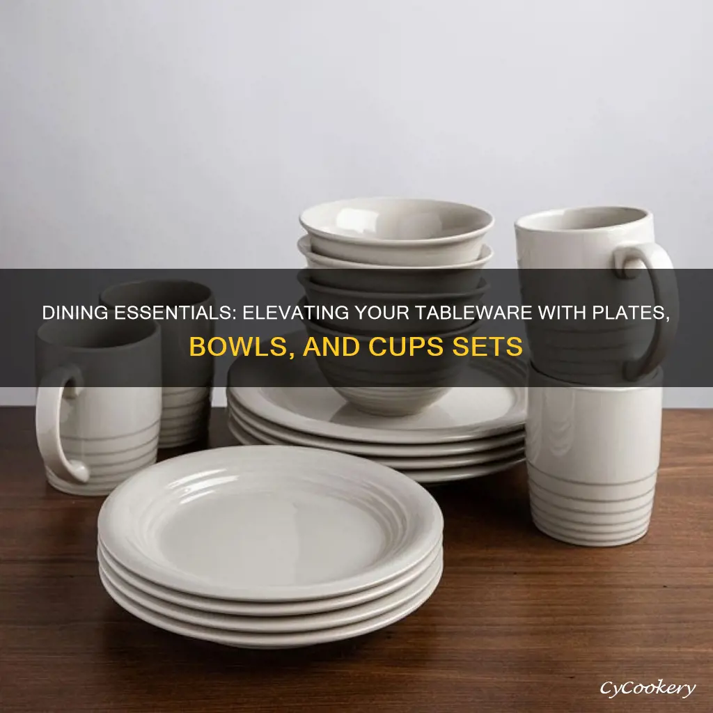 plates bowls and cups set