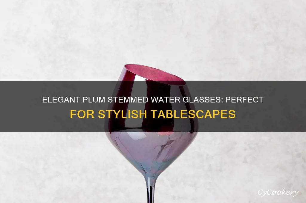 plum colored water glasses with stems