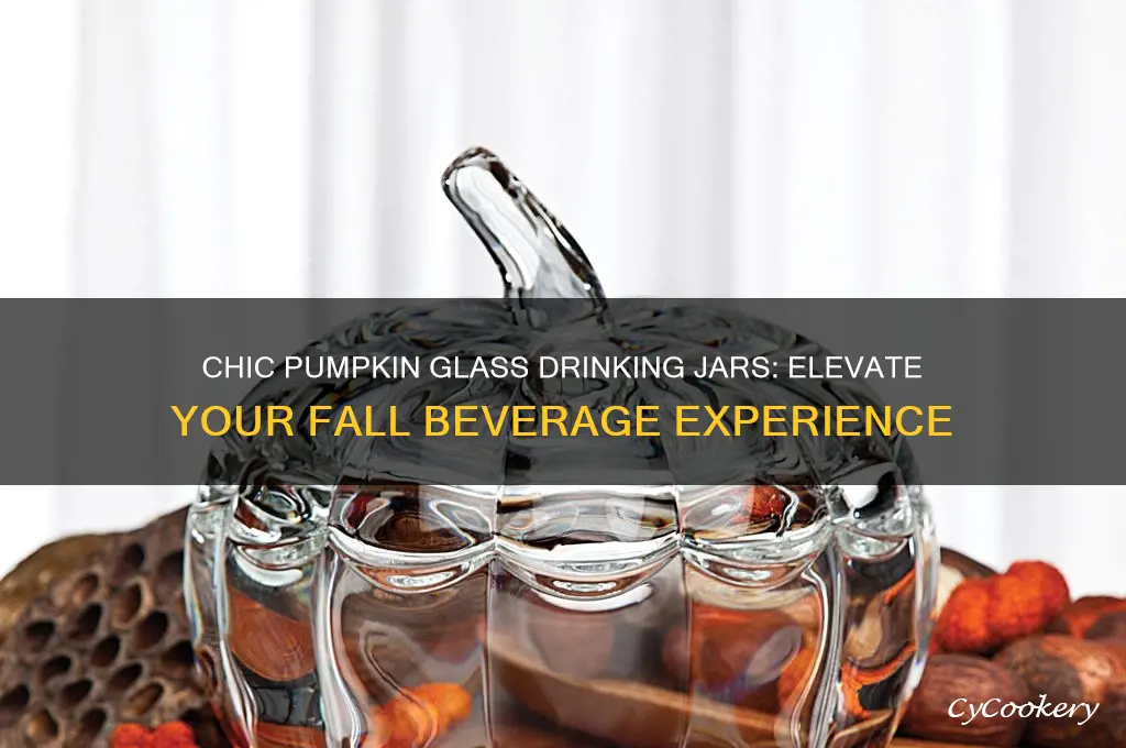 pumpkin glass drinking jar