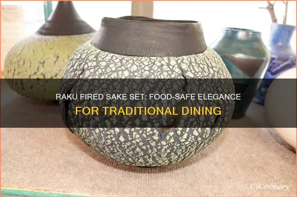 raku fired sake set food safe