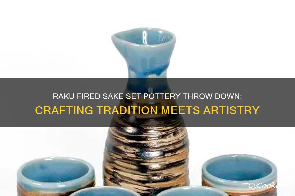 raku fired sake set pottery throw down