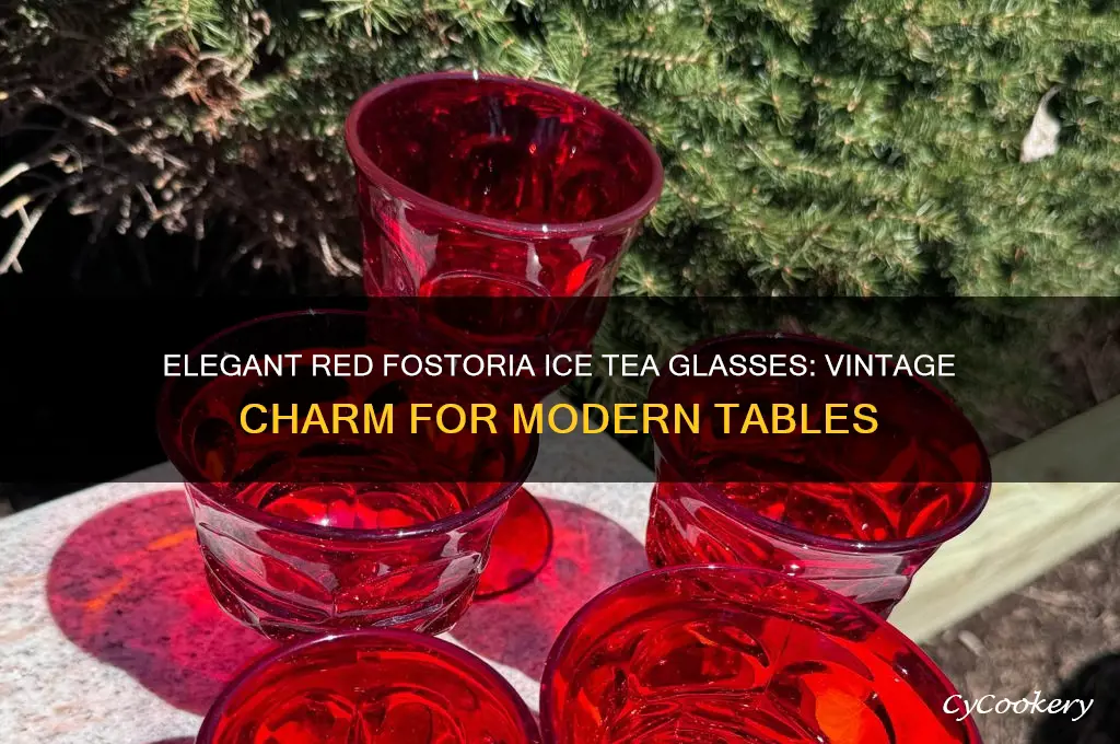 red fostoria ice tea glasses