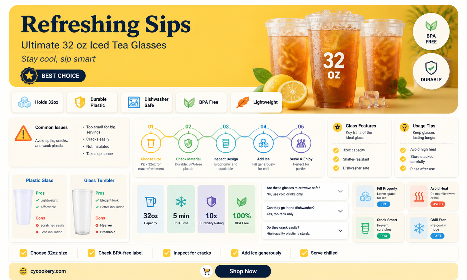 32 oz plastic ice tea glasses