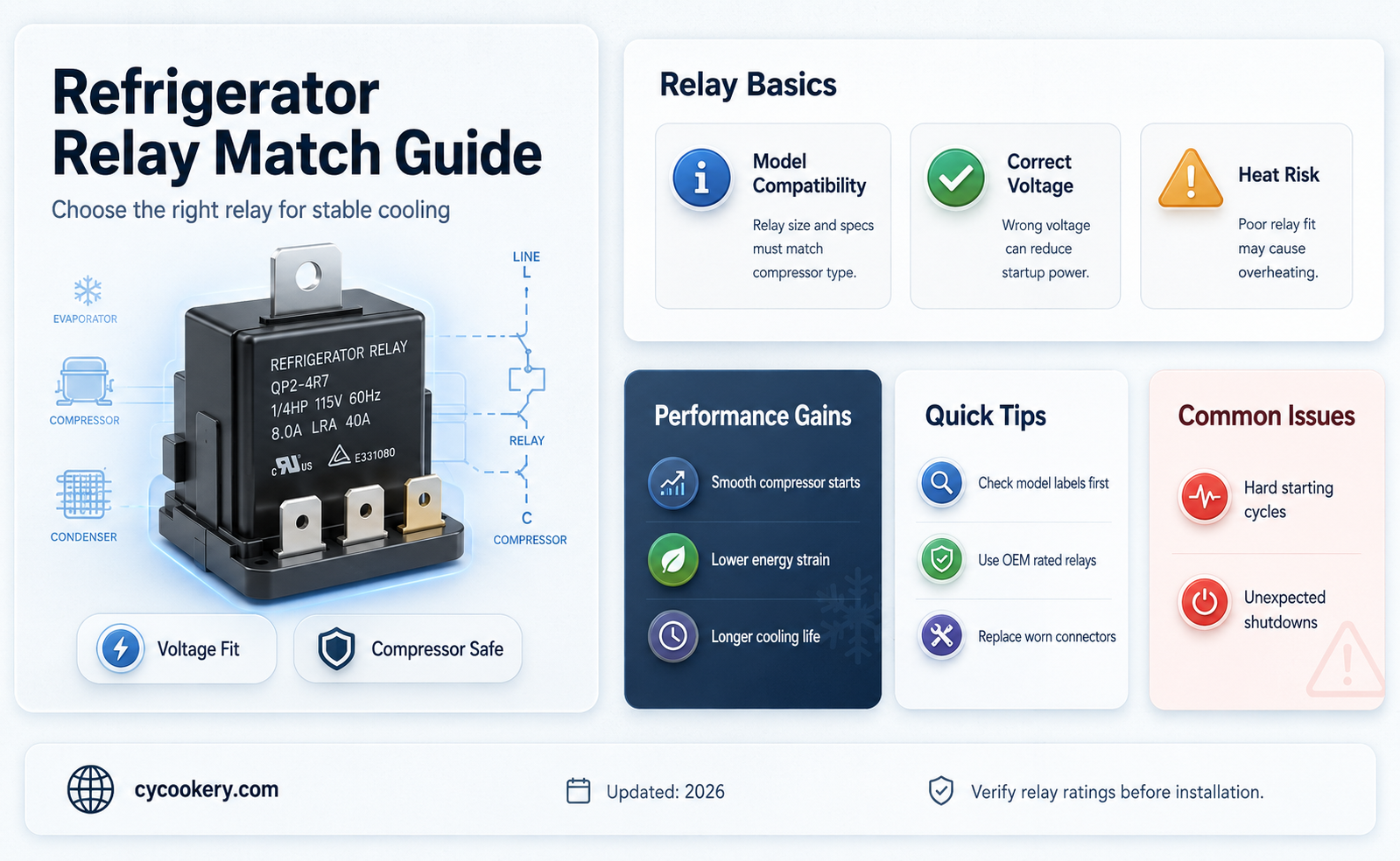 are different relays required for different refrigerator models
