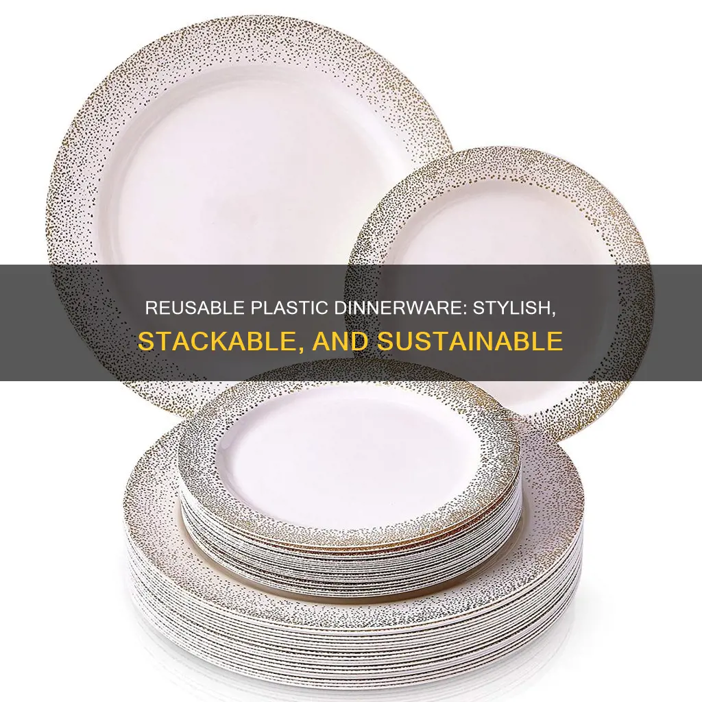 reusable plastic dinnerware sets