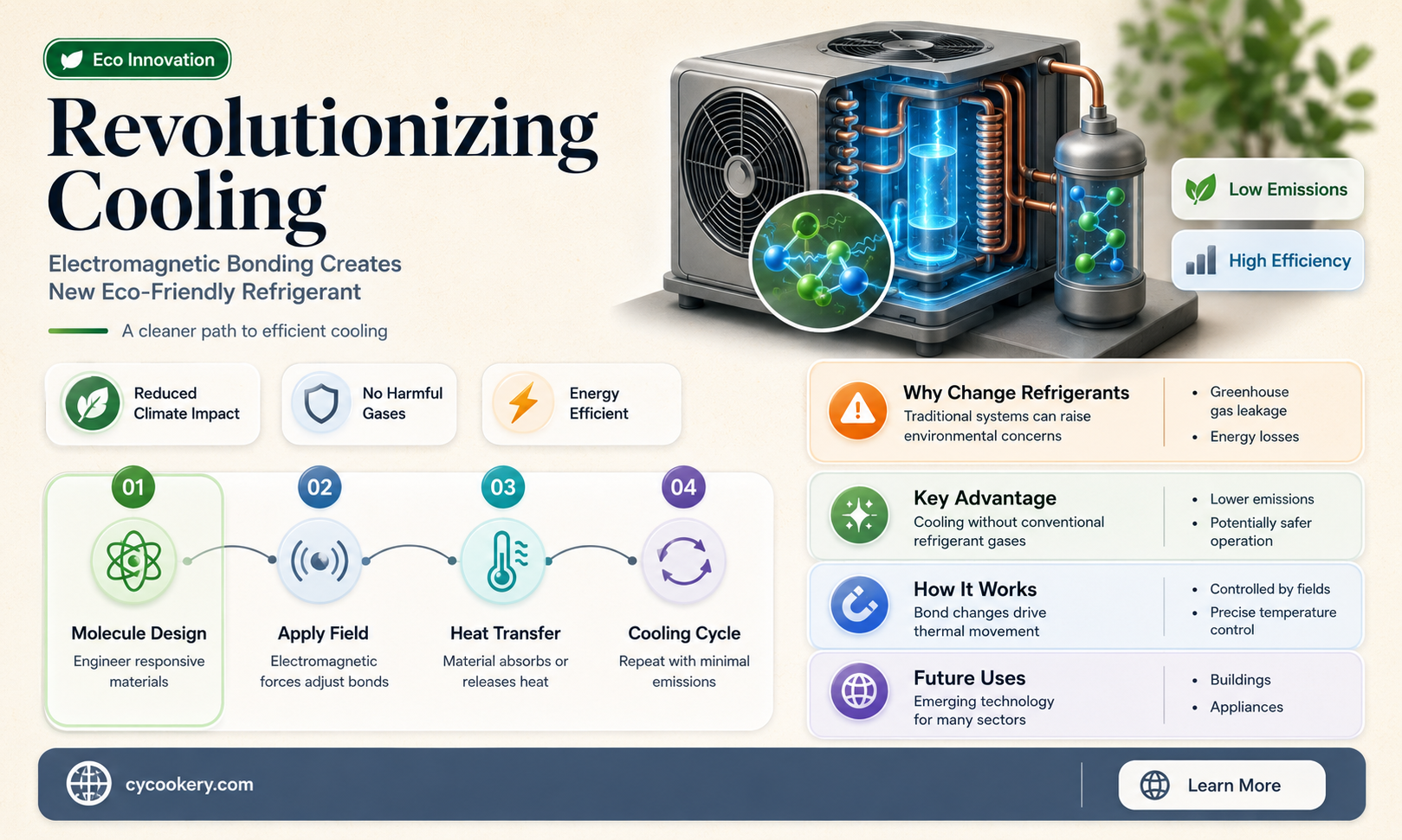 are electromagnetically bonded to form a new refrigerant