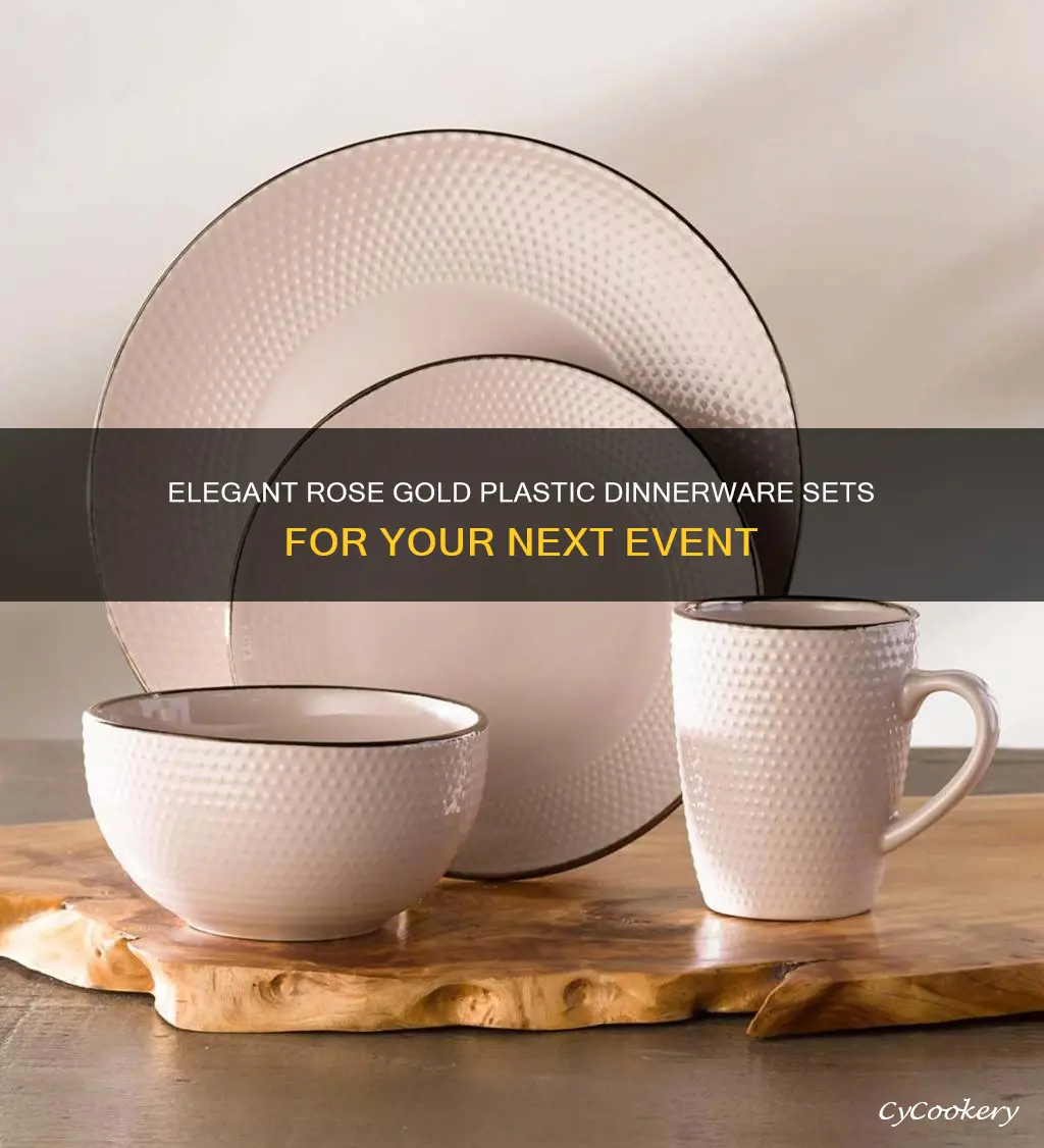 rose gold plastic dinnerware sets