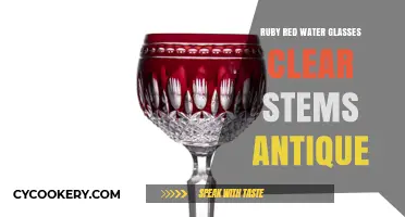 Antique Ruby Red Water Glasses with Clear Stems: Timeless Elegance