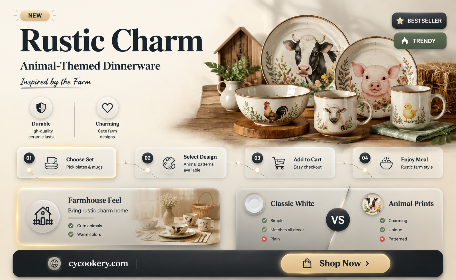 animal dinnerware sets farm