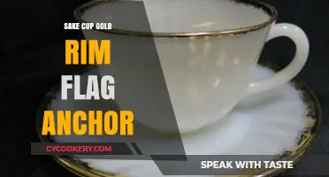 Elegant Gold-Rimmed Sake Cups with Anchor Flag Design