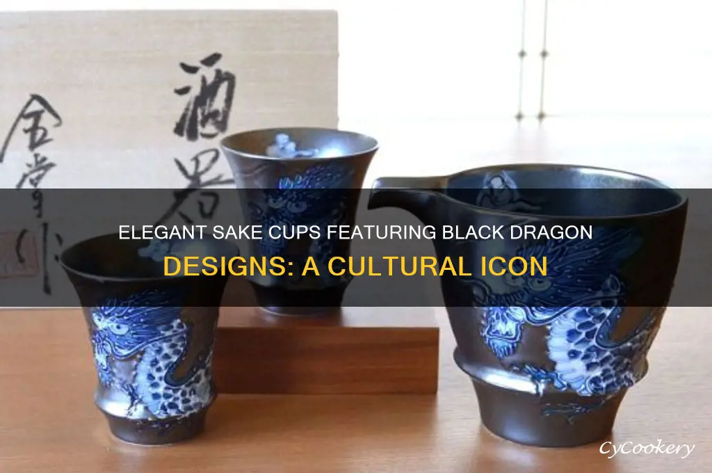 sake cups black dragon