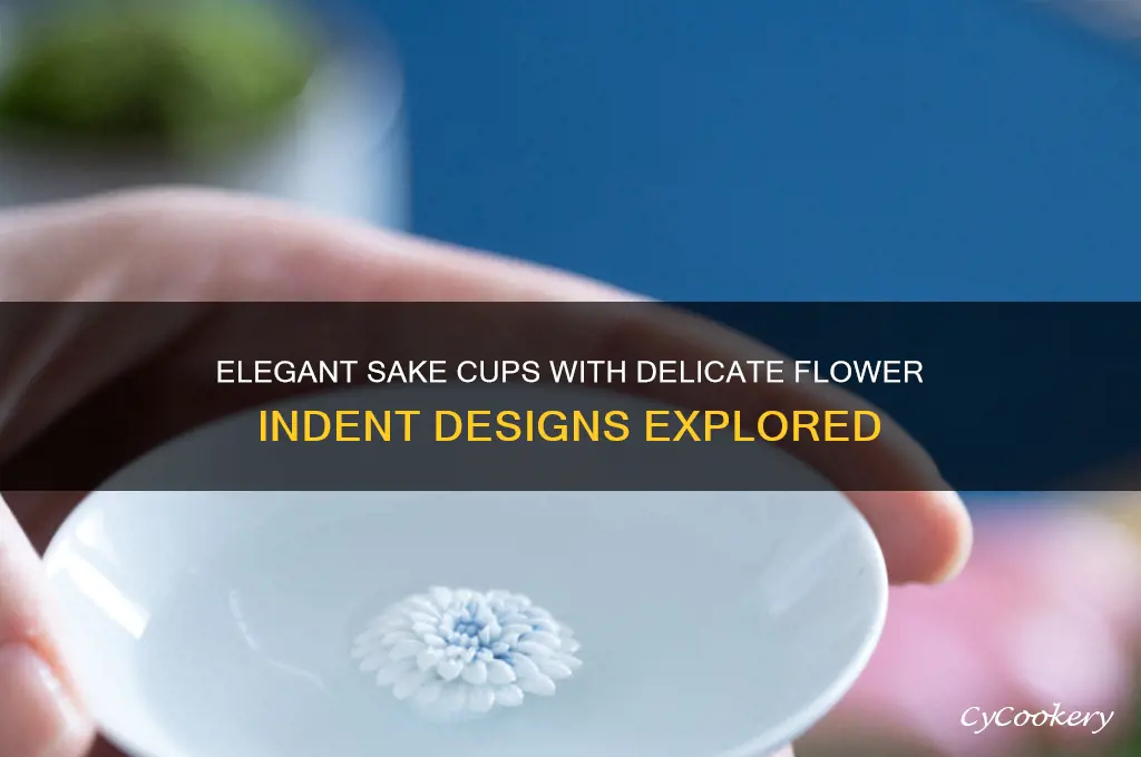 sake cups flower indent