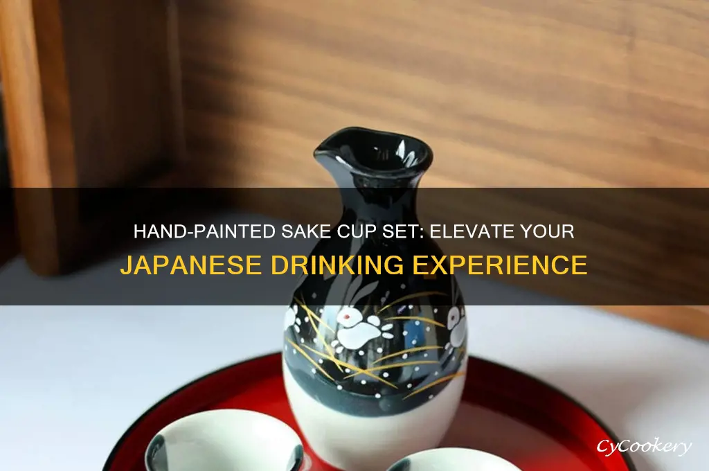 sake cups hand painting set of 7