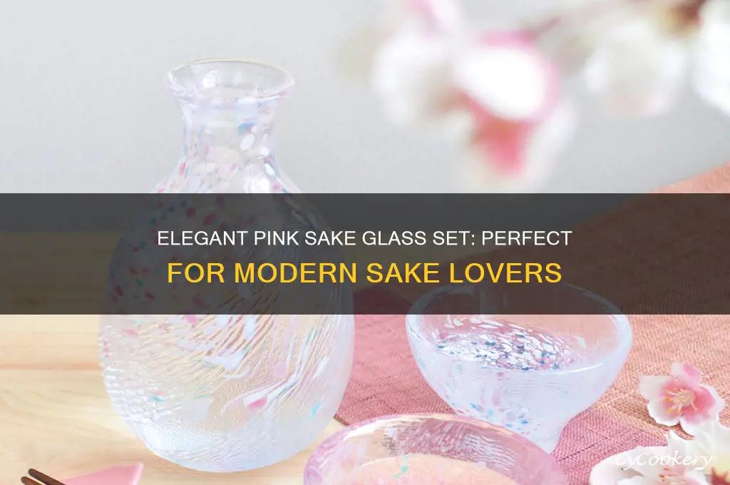 sake glass set pink