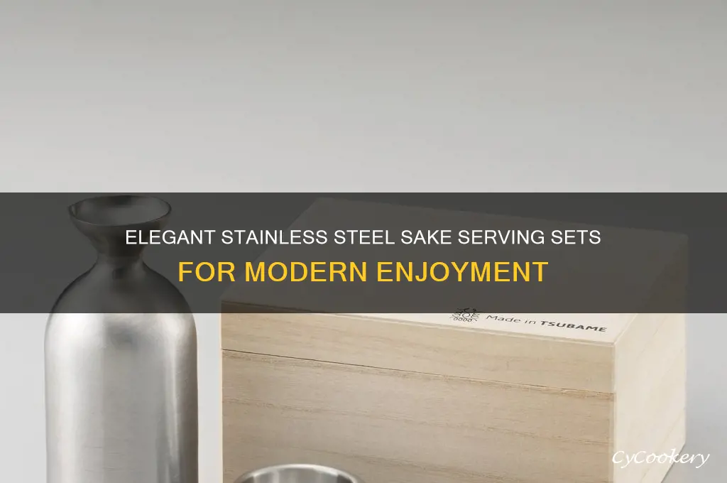 sake serving set stainless steel