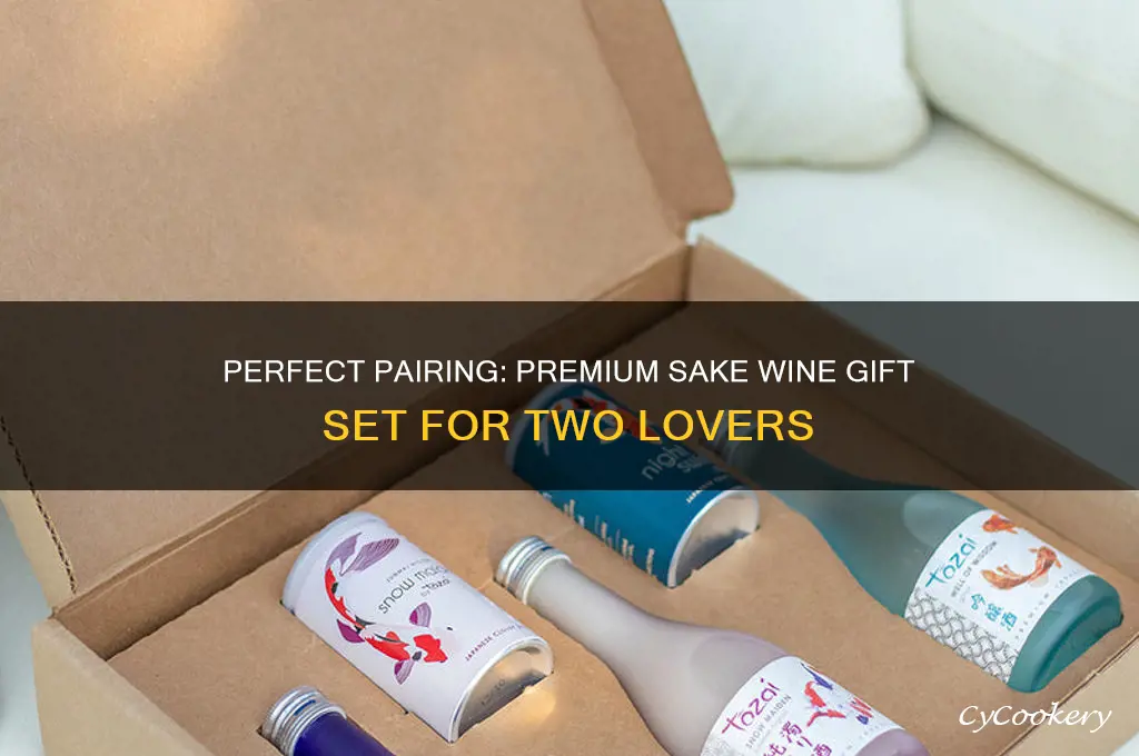 sake wine gift set for 2