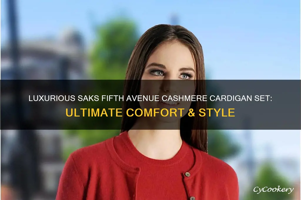 saks fifth avenue cashmere cardigan set