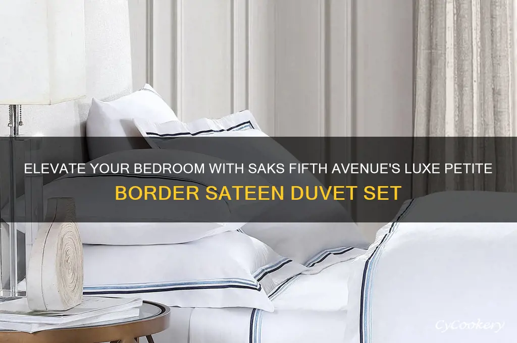 saks fifth avenue luxe petite border sateen duvet set