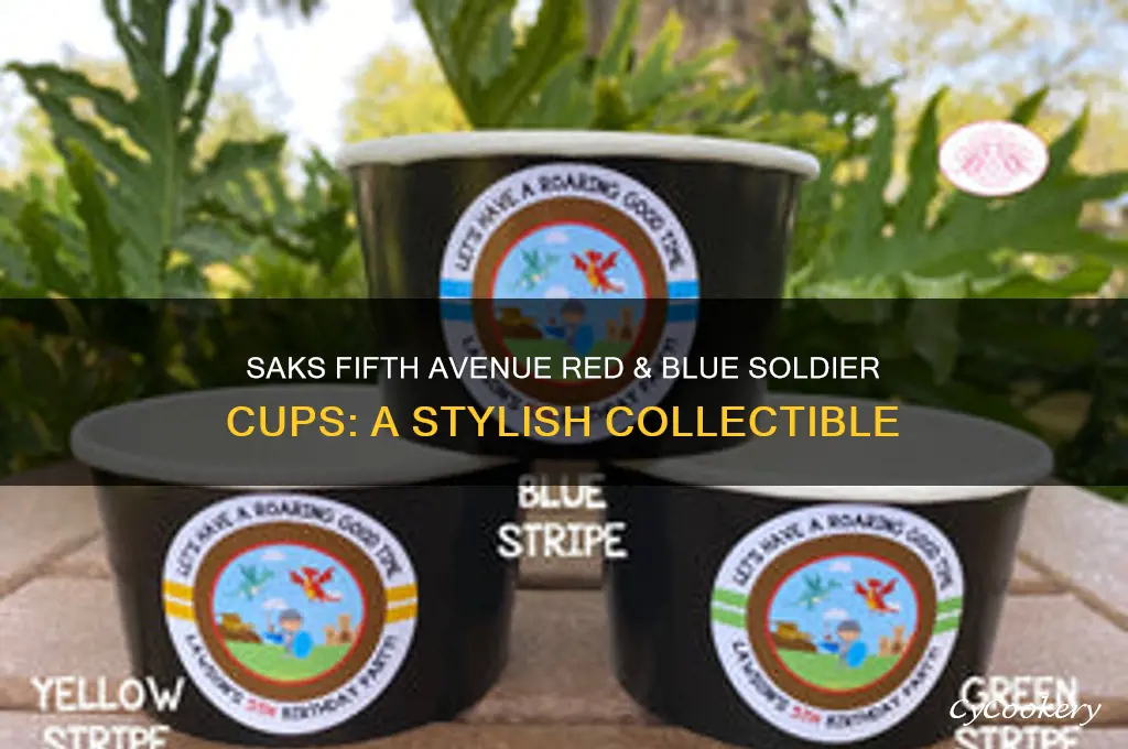 saks fifth avenue red and blue soldier cups