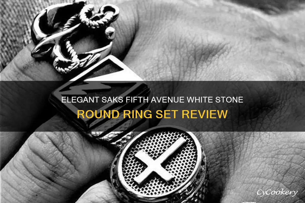 saks fifth avenue white stone round ring set