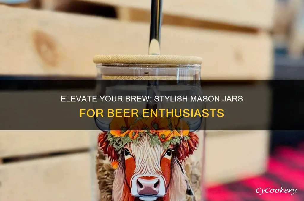 set of mason jars for beer drinking