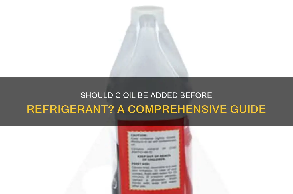 should a c oil be before refrigerant