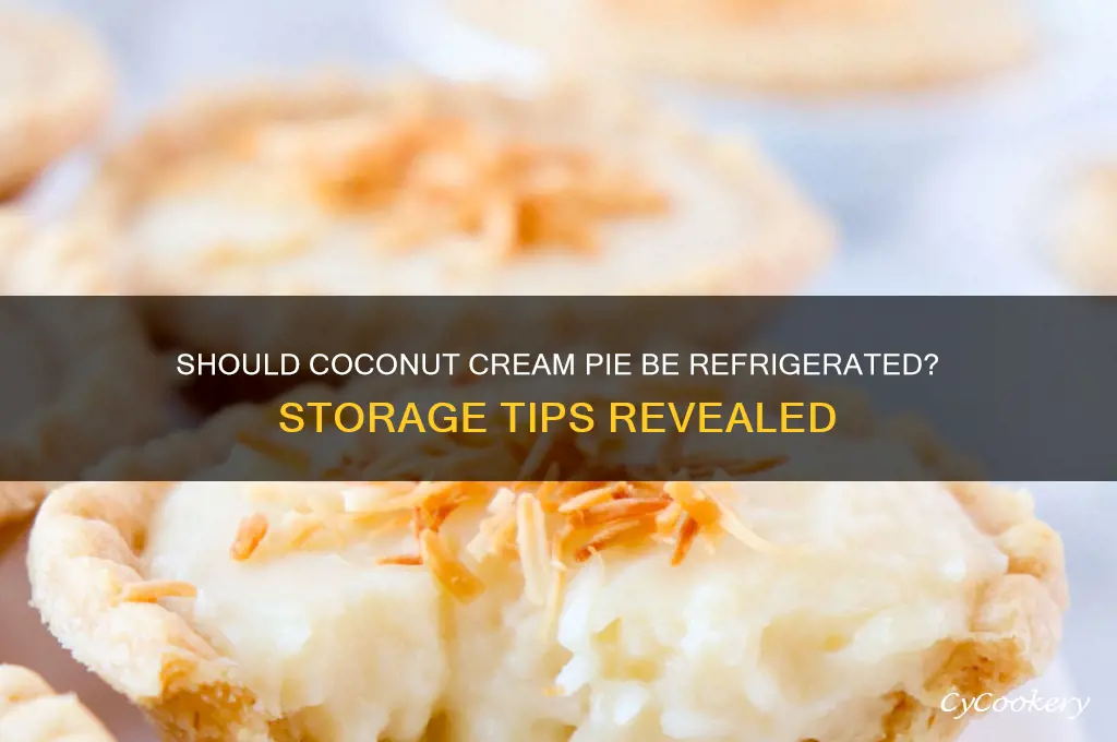 should a coconut cream pie be refrigerated