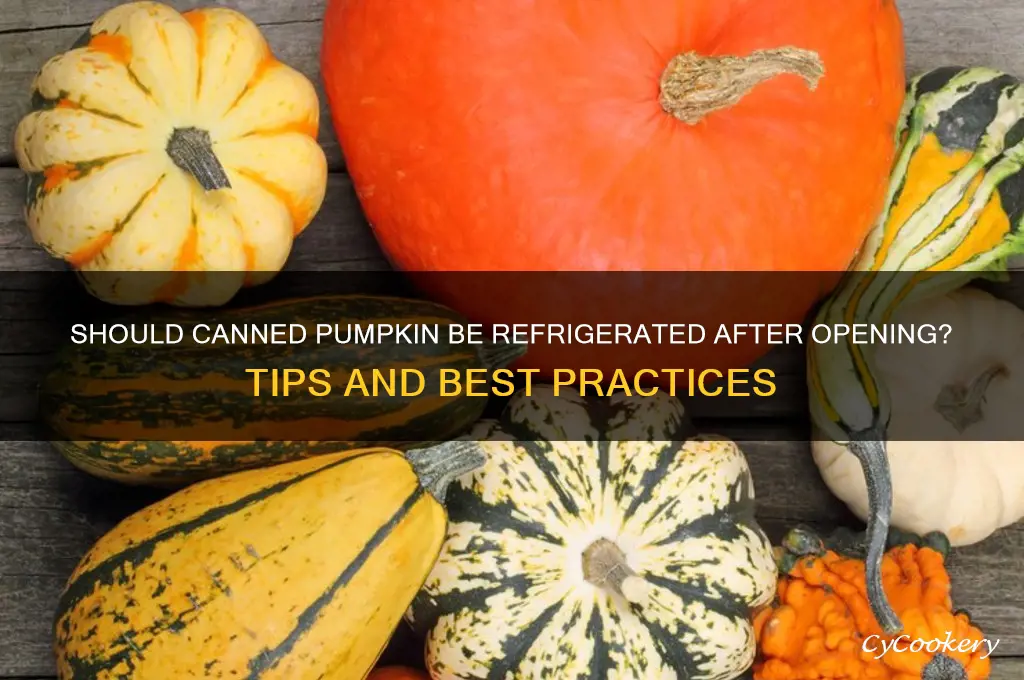 should canned pumpkin be refrigerated after opening