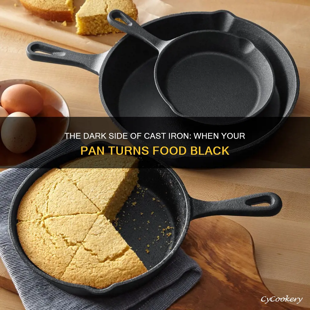 should cast iron pan color food black