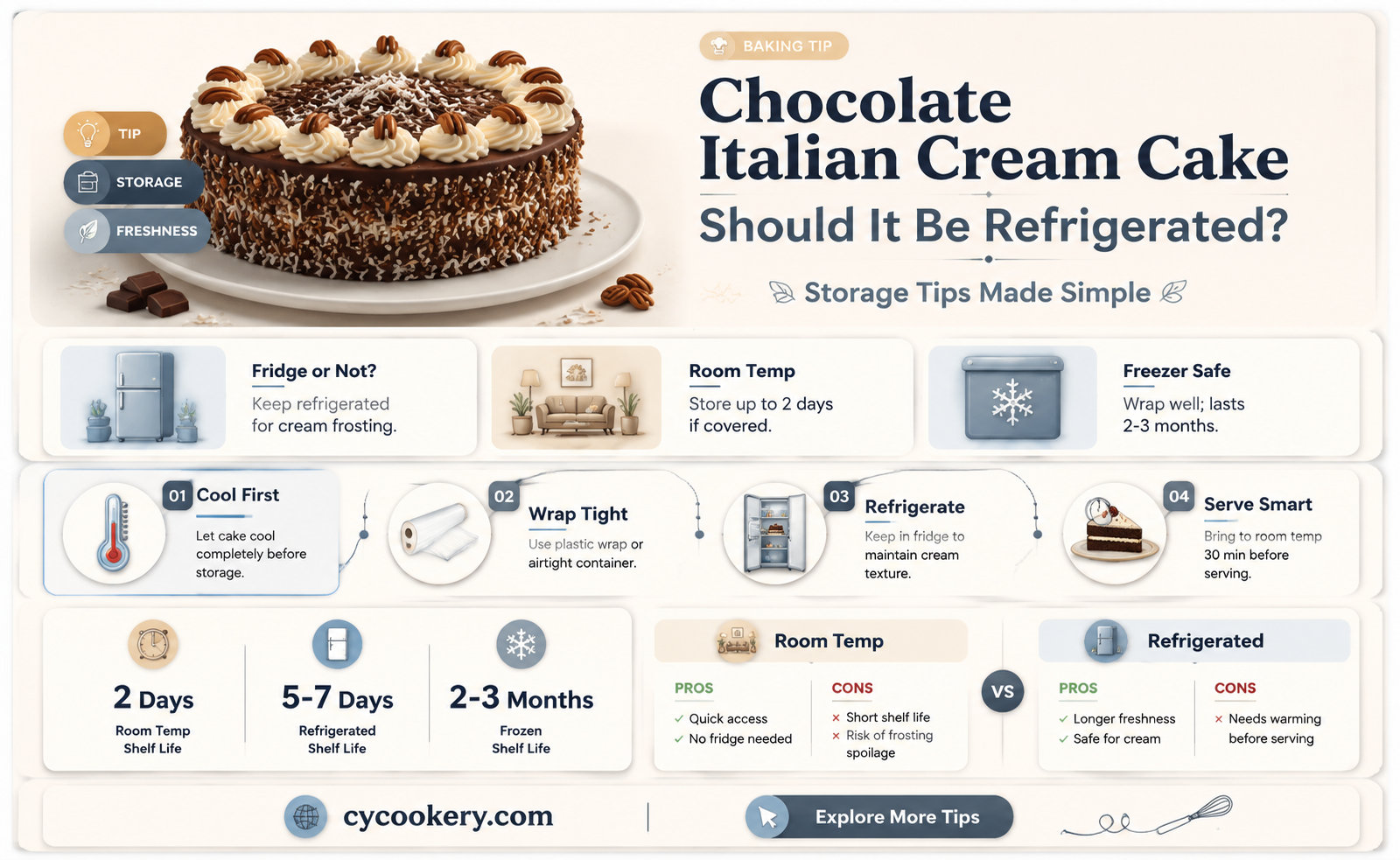 am i supposed to refrigerate chocolate italian cream cake