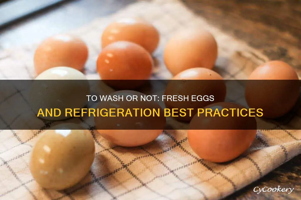 should fresh eggs be washed before refrigeration