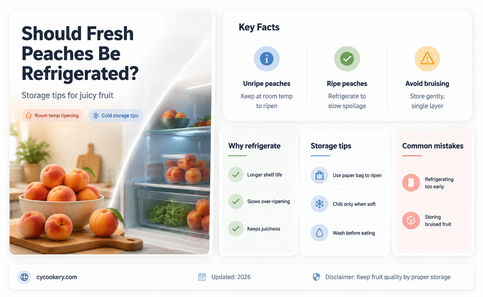 are fresh peaches supposed to be refrigerated