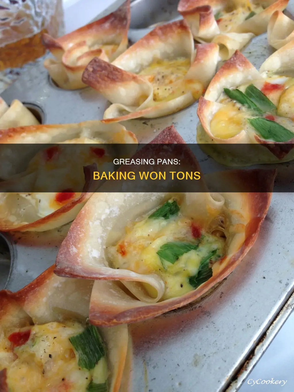 should I grease pan before baking won tons