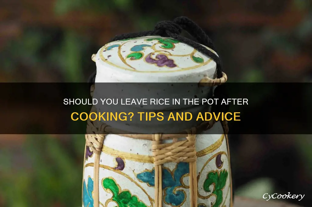 should I leave rice in pot after I cook it