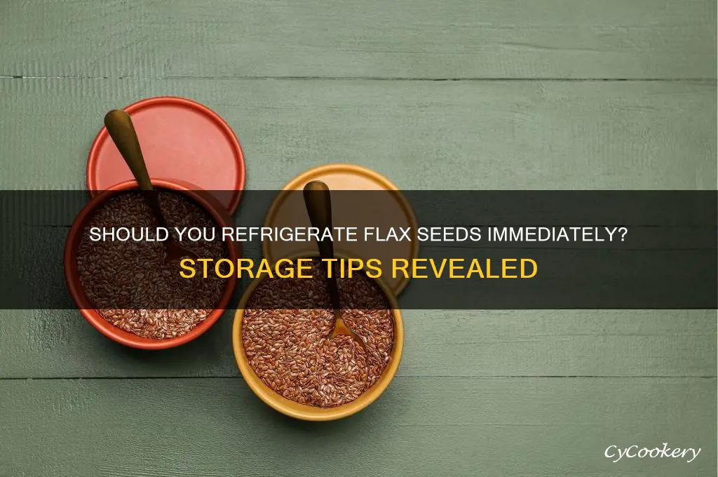should i refrigerate flax seeds right away
