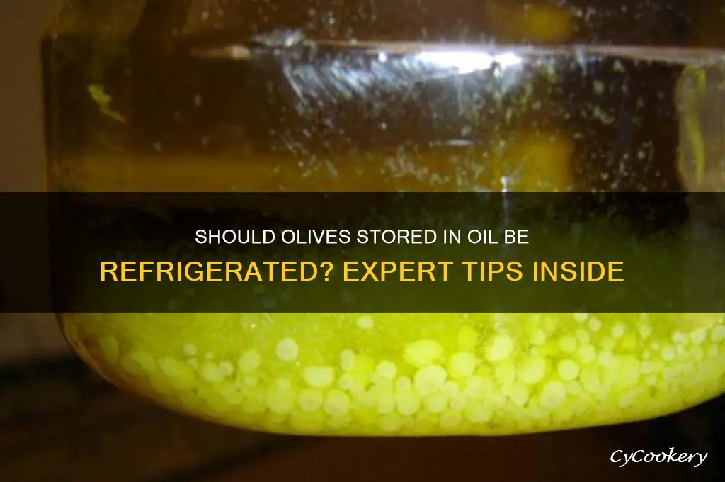 should i refrigerate olives stored in oil