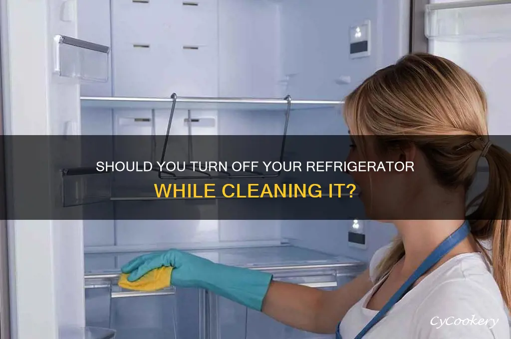 should i turn off refrigerator when cleaning