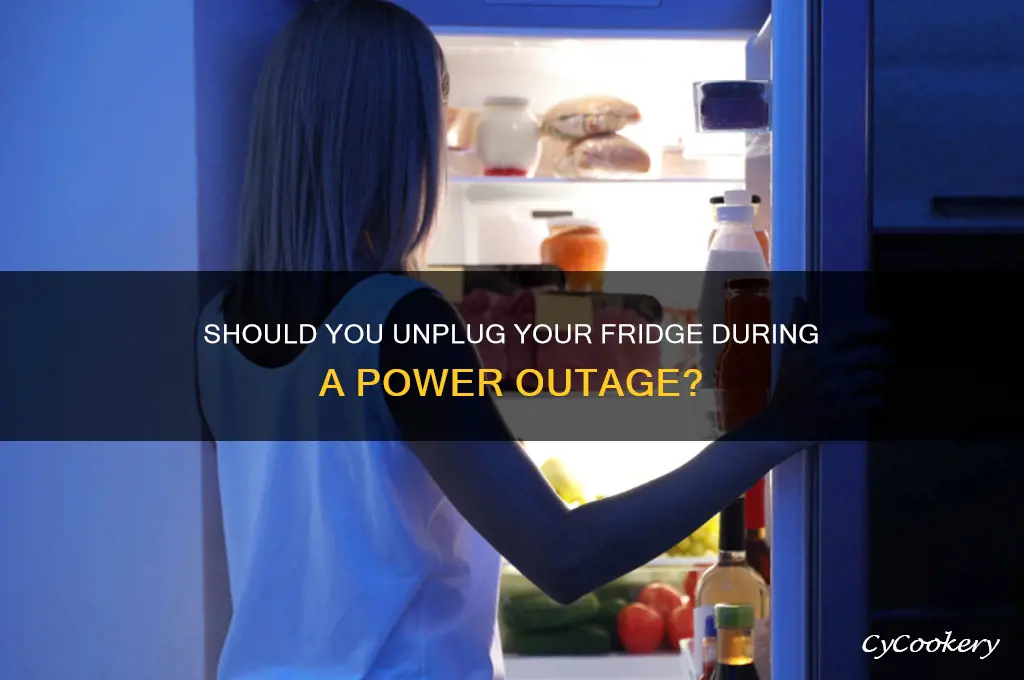 should i unplug my refrigerator during a power outage