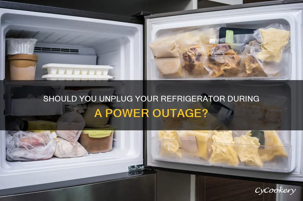 should i unplug refrigerator during power outage