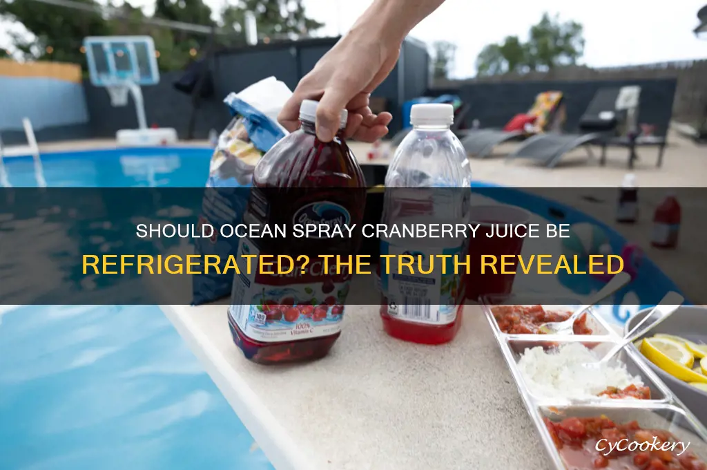 should ocean spray cranberry juice be refrigerated
