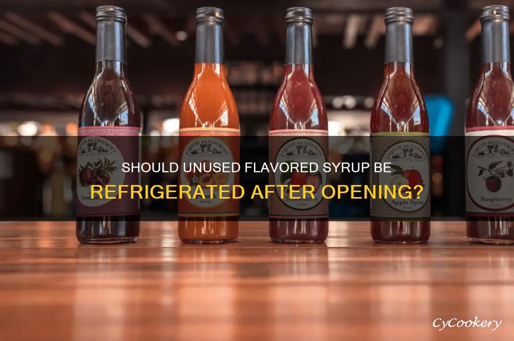 should opened unused flavored syrup be refrigerated