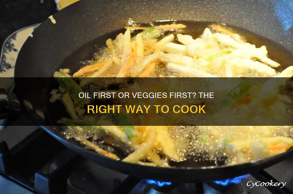 should you add oil to a pan before adding veggies