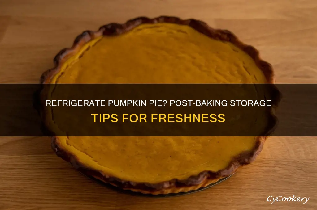 should you refrigerate pumpkin pie after baking