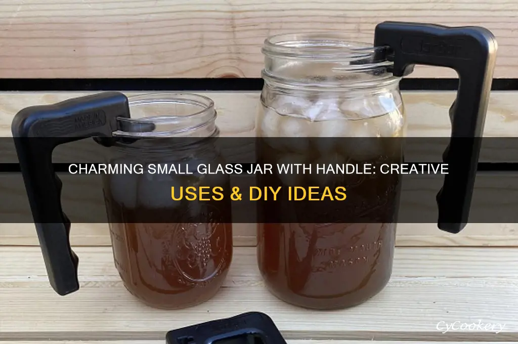 small glass jar with handle