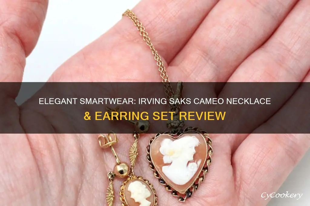 smartwear irving saks cameo necklace and earing set