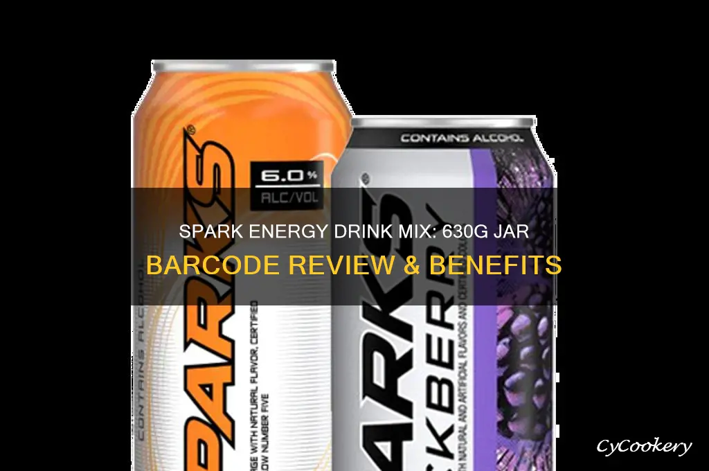 spark energy drink mix barcode 630 grams jar