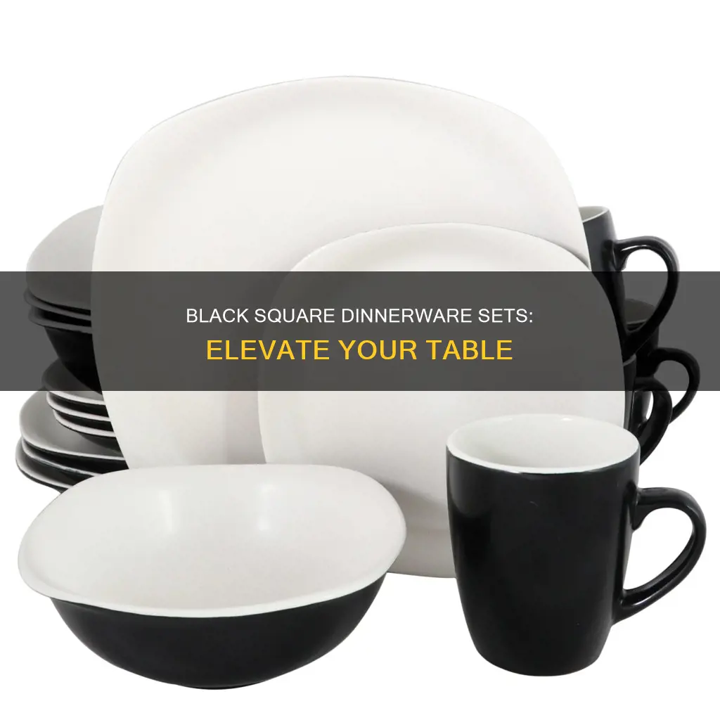 square dinnerware sets black